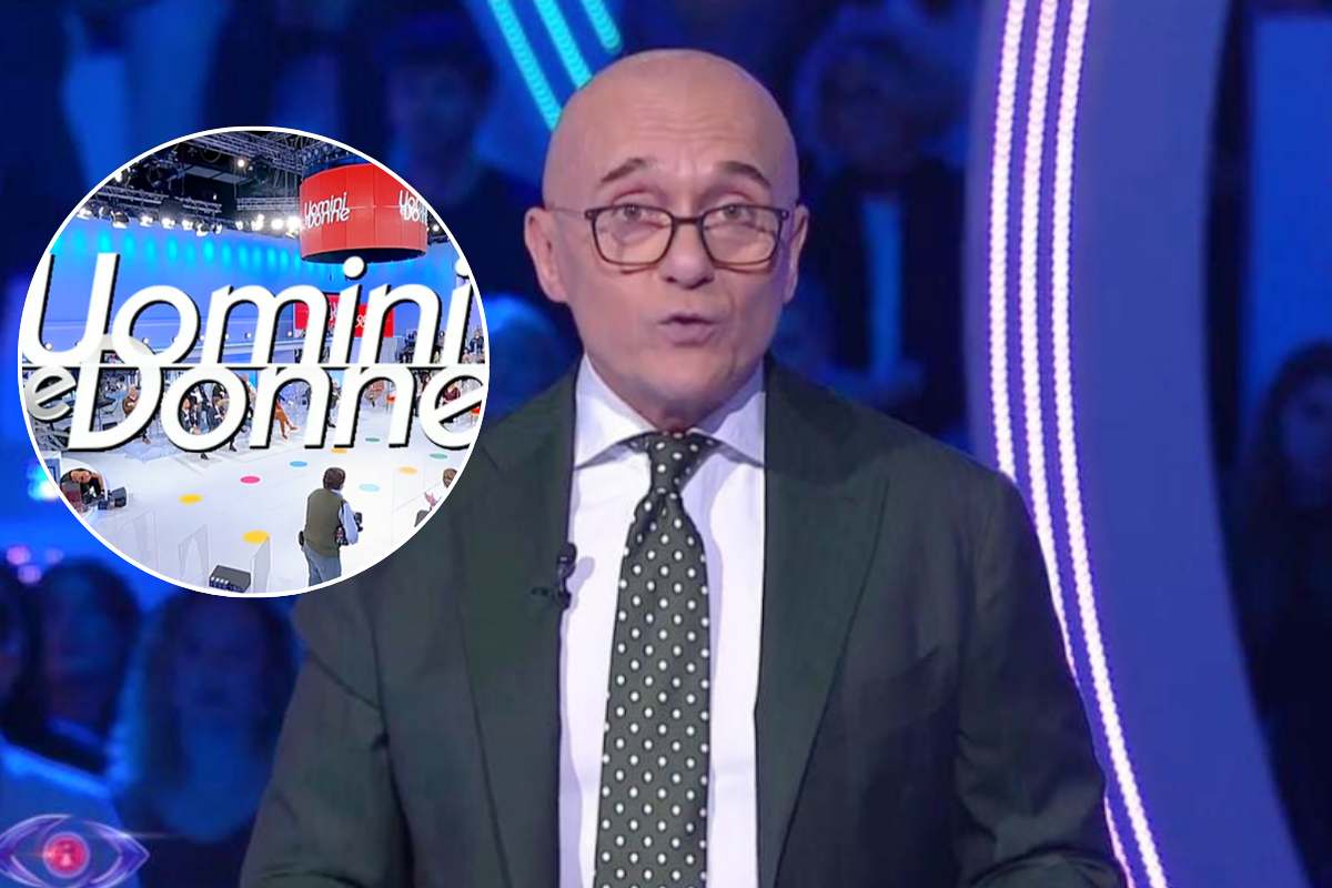 Alfonso Signorini e logo Uomini e Donne